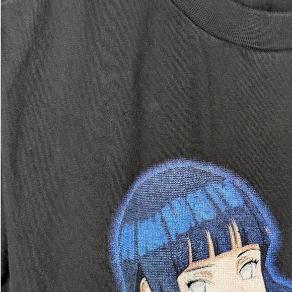 Hinata Naruto Shippuden Anime T-Shirt Small Black Graphic Tee Styled Heavyweight - Picture 3 of 5